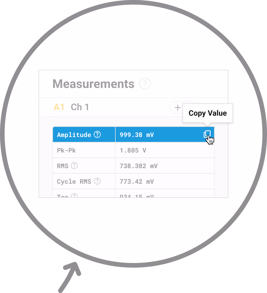 Saleae Logic: copy measurement values with one click